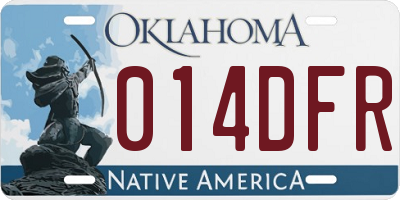 OK license plate 014DFR