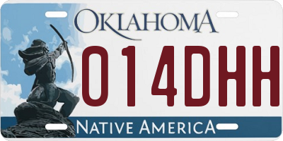 OK license plate 014DHH