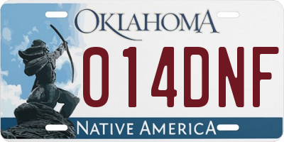 OK license plate 014DNF
