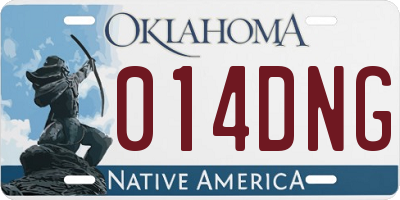 OK license plate 014DNG