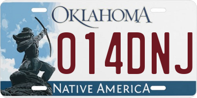 OK license plate 014DNJ