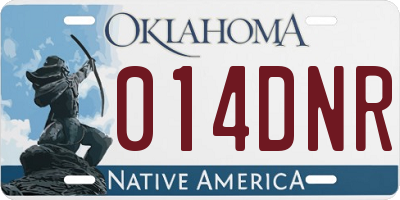 OK license plate 014DNR
