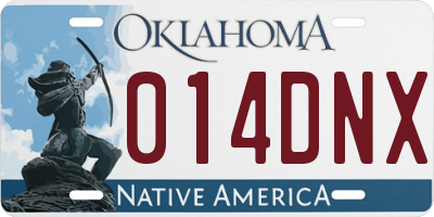 OK license plate 014DNX
