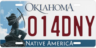 OK license plate 014DNY