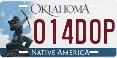 OK license plate 014DOP