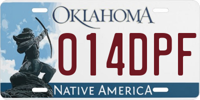 OK license plate 014DPF