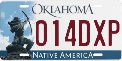 OK license plate 014DXP