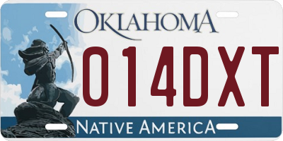 OK license plate 014DXT