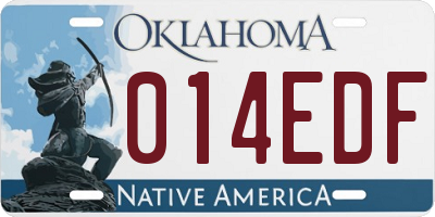 OK license plate 014EDF