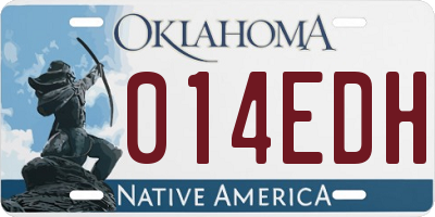 OK license plate 014EDH