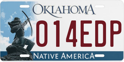 OK license plate 014EDP