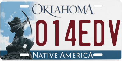 OK license plate 014EDV