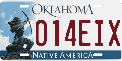 OK license plate 014EIX