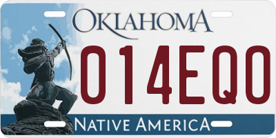 OK license plate 014EQO