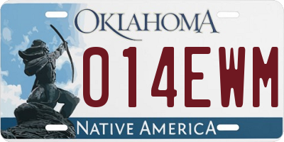 OK license plate 014EWM