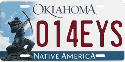 OK license plate 014EYS