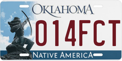 OK license plate 014FCT