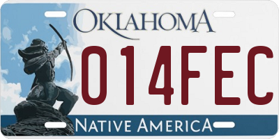 OK license plate 014FEC
