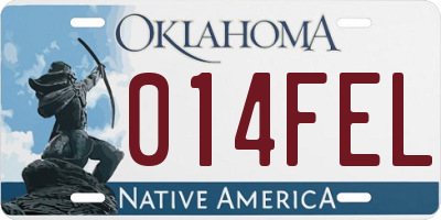 OK license plate 014FEL