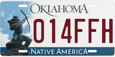 OK license plate 014FFH