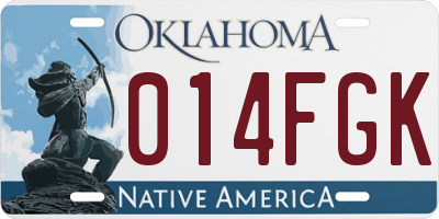 OK license plate 014FGK