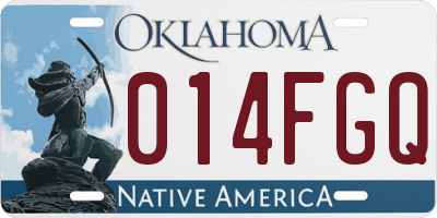 OK license plate 014FGQ