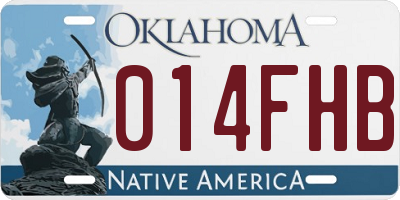 OK license plate 014FHB