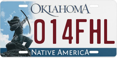 OK license plate 014FHL