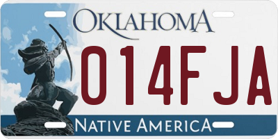 OK license plate 014FJA