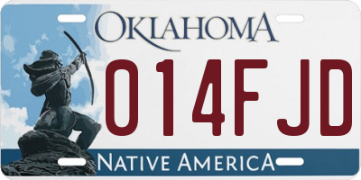 OK license plate 014FJD