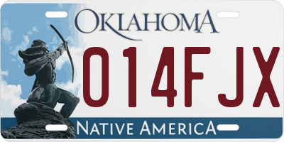 OK license plate 014FJX