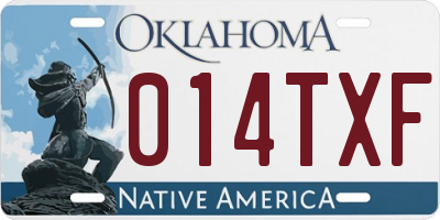 OK license plate 014TXF