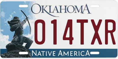 OK license plate 014TXR