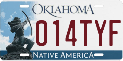 OK license plate 014TYF