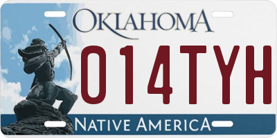 OK license plate 014TYH