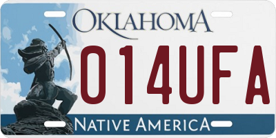 OK license plate 014UFA