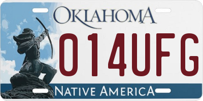 OK license plate 014UFG