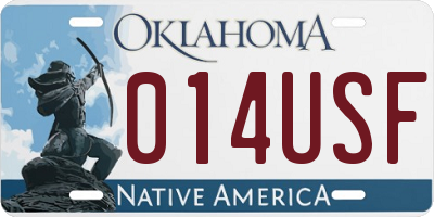 OK license plate 014USF