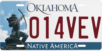 OK license plate 014VEV