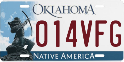 OK license plate 014VFG