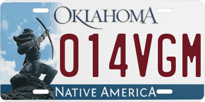OK license plate 014VGM