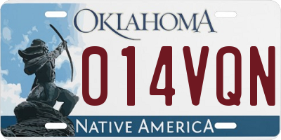 OK license plate 014VQN