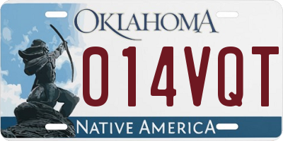 OK license plate 014VQT
