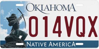 OK license plate 014VQX