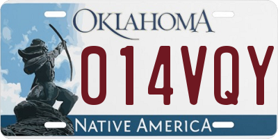 OK license plate 014VQY