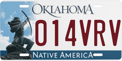 OK license plate 014VRV