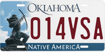 OK license plate 014VSA