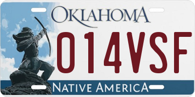 OK license plate 014VSF