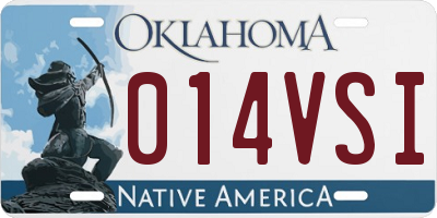 OK license plate 014VSI