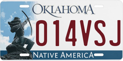 OK license plate 014VSJ